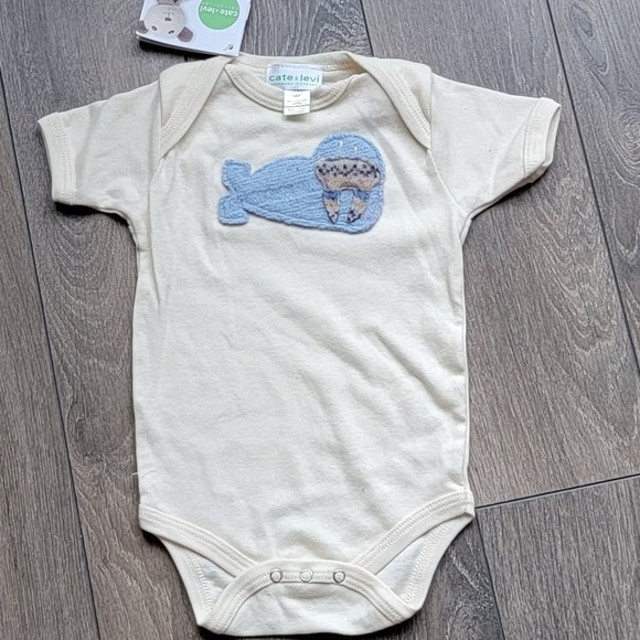 CATE & LEVI Organic Onesie - Baby - Made in Canada NEW NWT 3-6mo Walrus - Picture 2 of 4